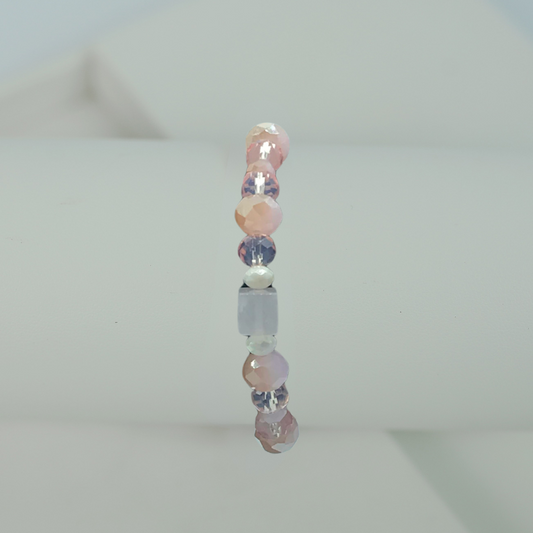 Pink glass bead bracelet