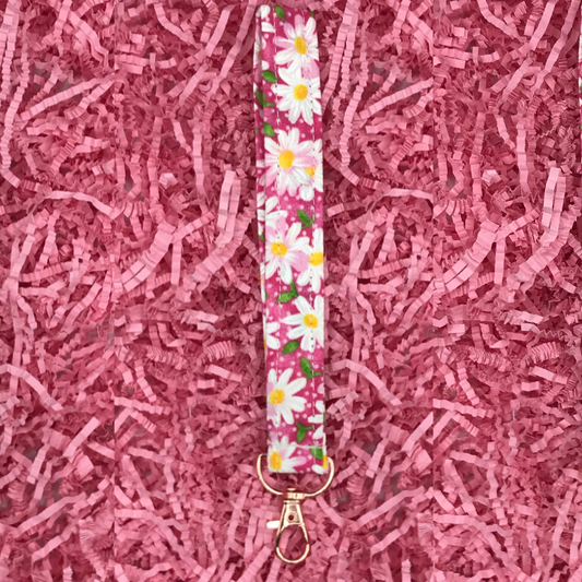 Pink daisy’s wristlet