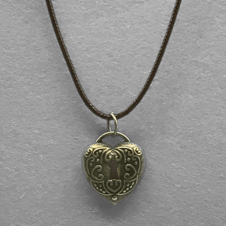 Key leather necklace with matching heart locket