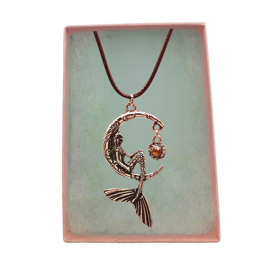 Mermaid leather chain necklace