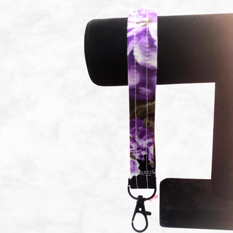Purple flower wristlet