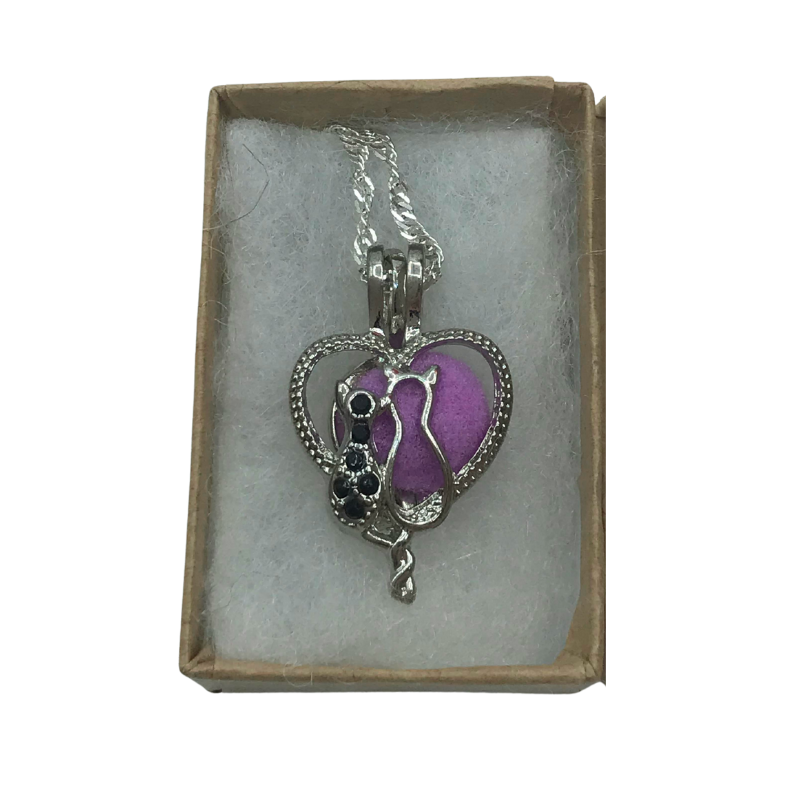 Mom and Daughter cat necklace