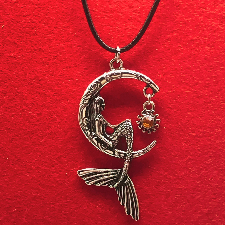 Mermaid leather chain necklace