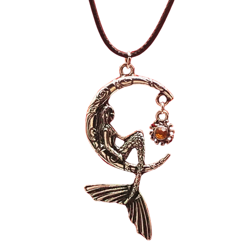 Mermaid leather chain necklace