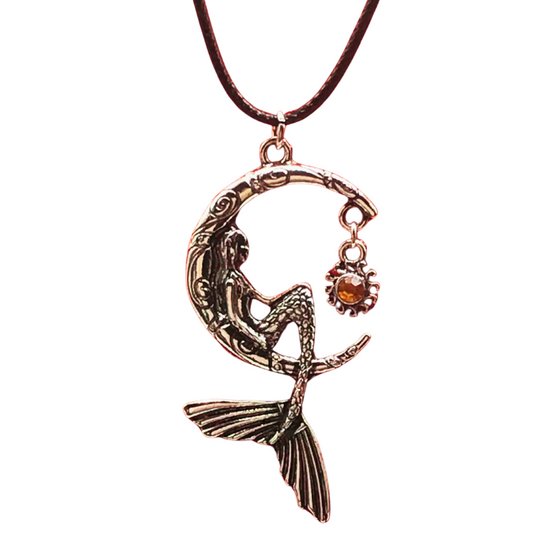 Mermaid leather chain necklace