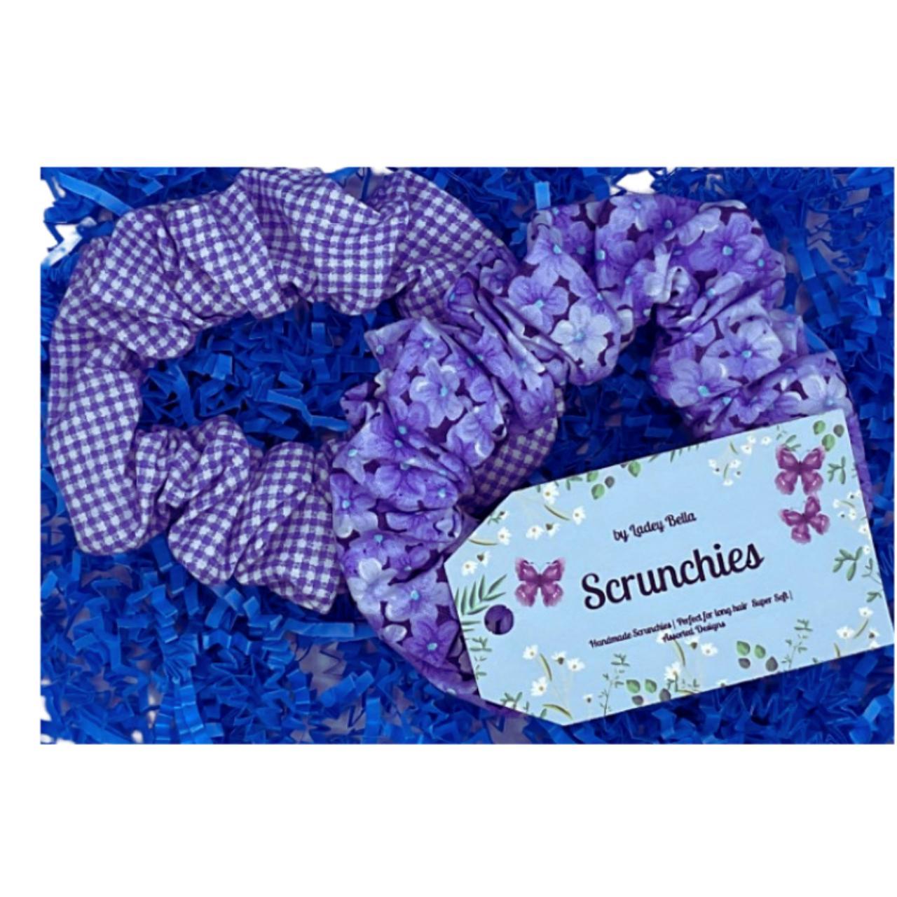 2-pack purple scrunchies