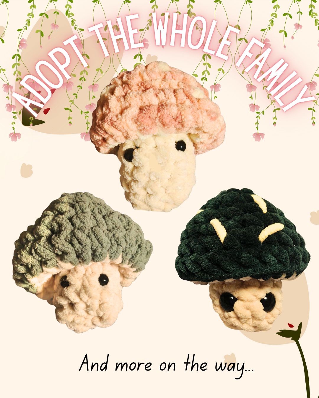 Crocheted mushroom pop-it